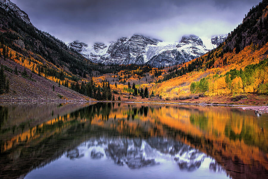 Storm Clouds over Maroon Bells Photograph by Andrew Soundarajan