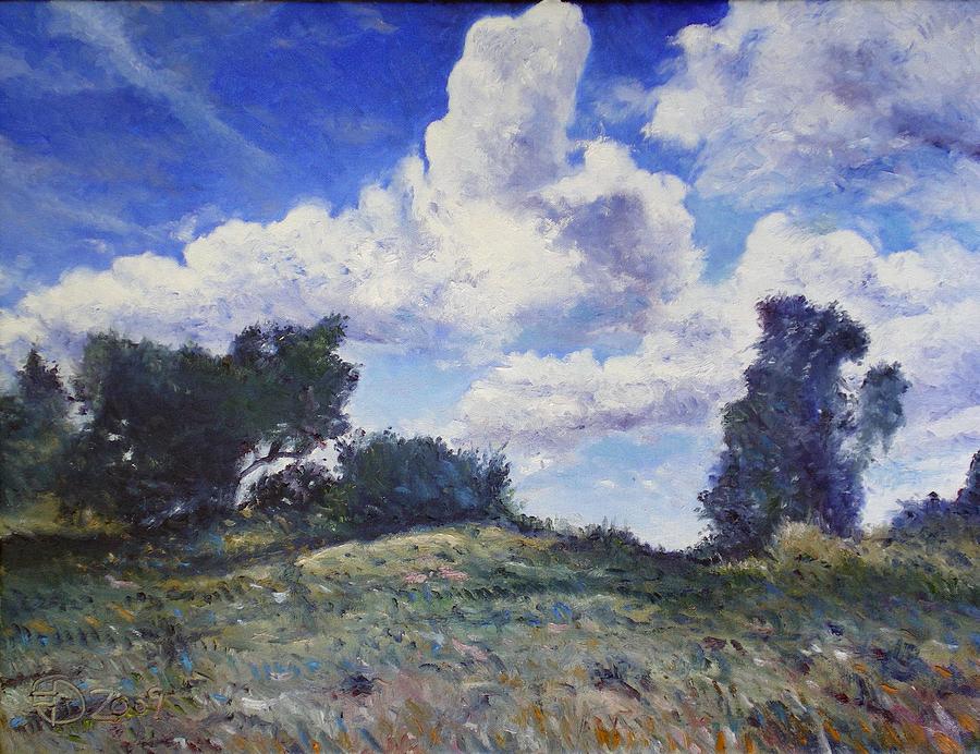 Storm clouds over Monte Cardeto Lazio Italy 2009 Painting by Enver ...