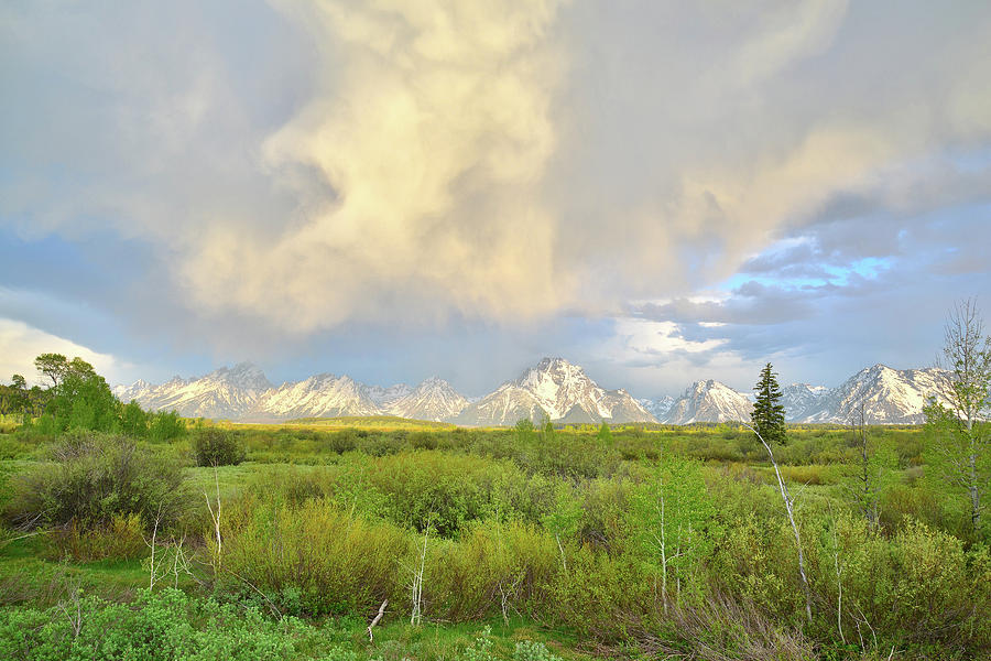 Storm Clouds over Mt. Moran in Grand Teton National Park Photograph by Ray Mathis