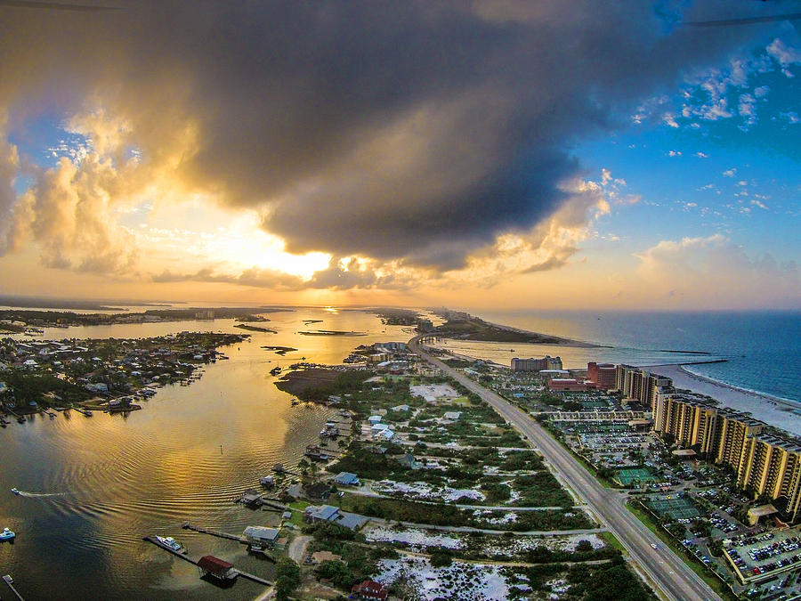 Storm Clouds Over Perdido Pass and Cotton Bayou Photograph by Michael Thomas