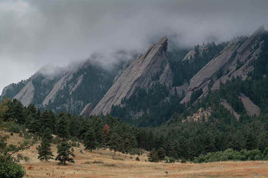 Storm Clouds Over the Flatirons Photograph by Alan Bland