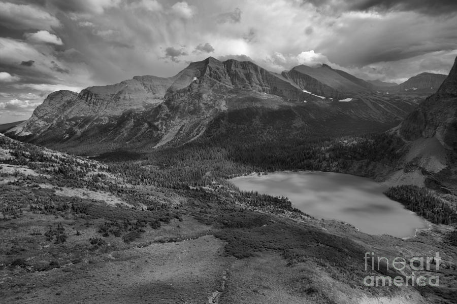 Storm Clouds Over The Grinnell Valley Black And White Photograph by Adam Jewell