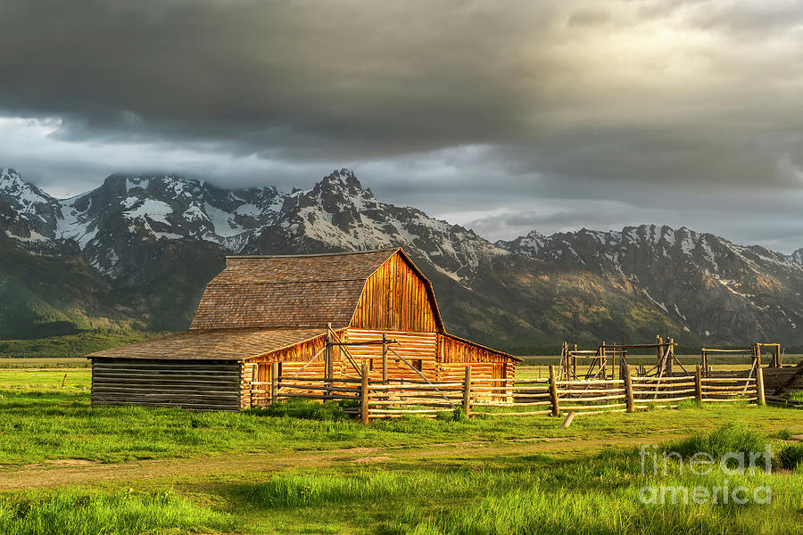 Storm Clouds over The Mormon Barn in Grand Teton National Park Photograph by Ronda Kimbrow