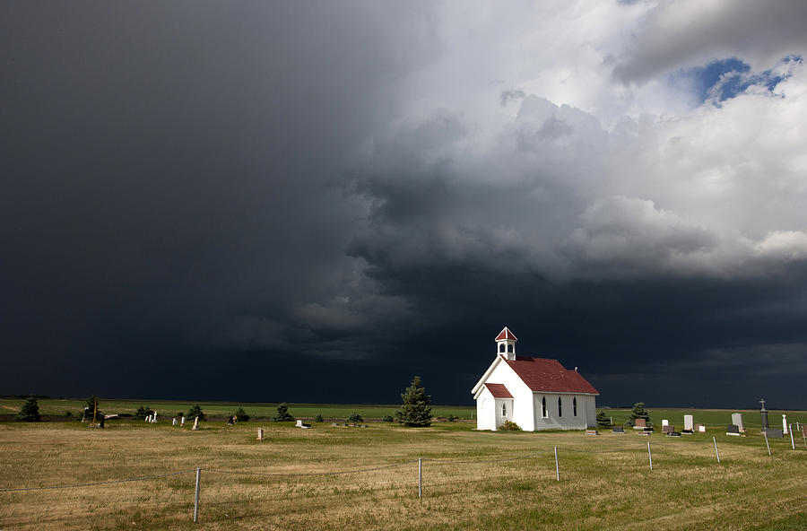Storm Clouds Saskatchewan Rainbow Photograph by Mark Duffy