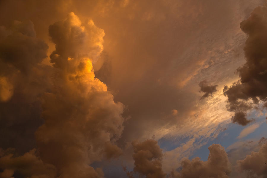 Storm Clouds Sunset - Dramatic Oranges Photograph by Georgia Mizuleva