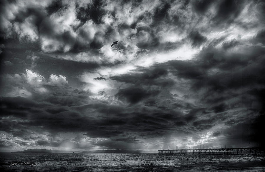 Storm Clouds Ventura CA Pier Photograph by John A Rodriguez