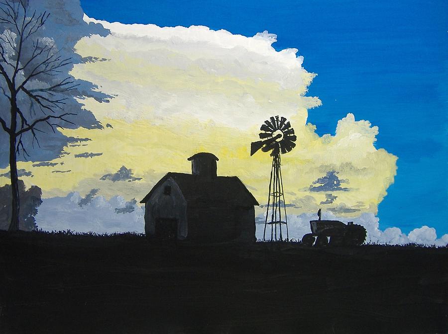 Farm Painting - Storm Coming by Norm Starks