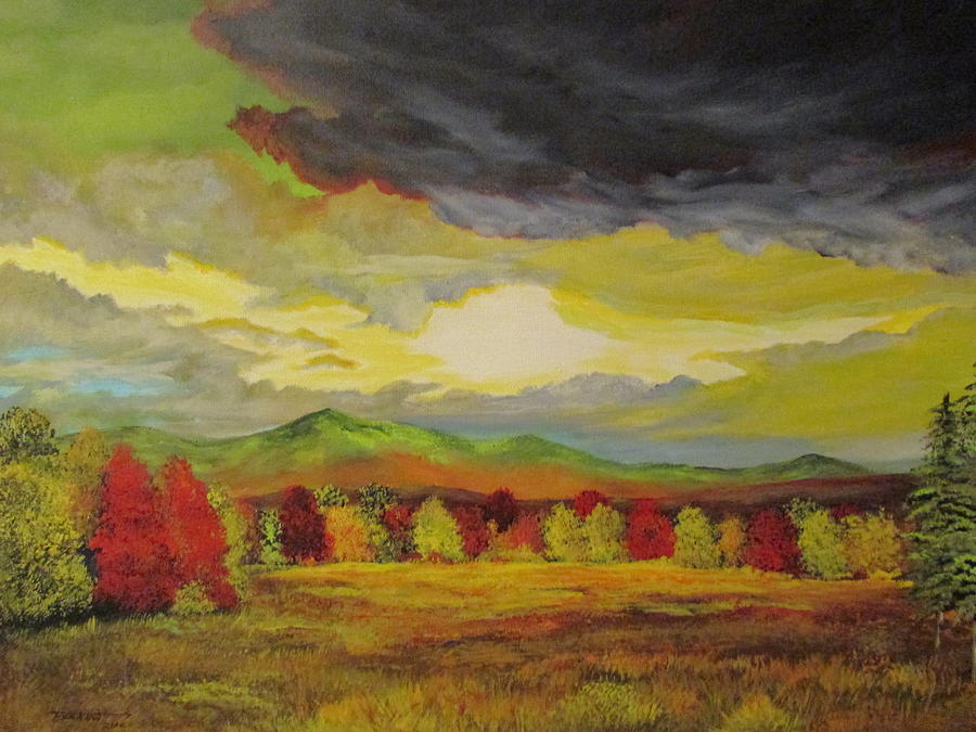 Storm Coming Over The White Mountains Painting by Dave Farrow