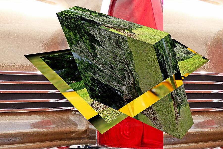 Storm damage and car tail light as art Digital Art by Karl Rose