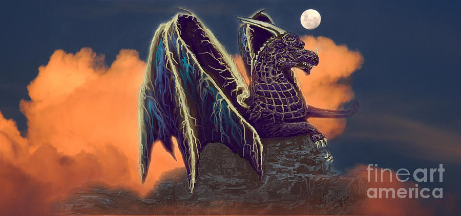Dragon Digital Art - Storm Dragon by Sherry Bunker