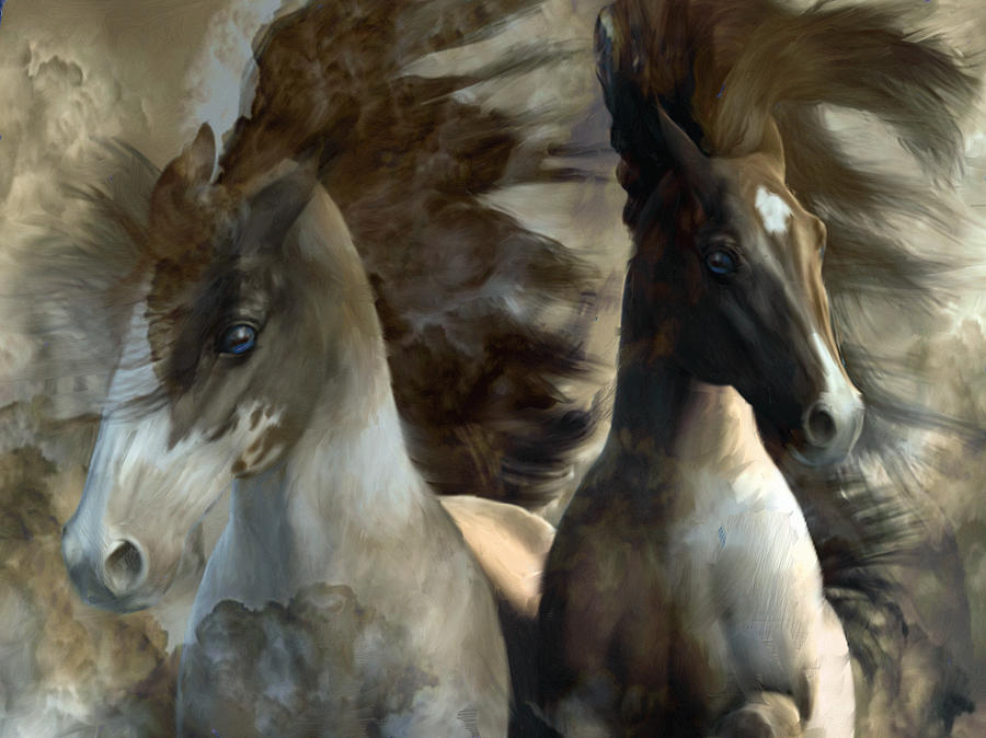 Storm Horses Painting by Suzanne Silvir