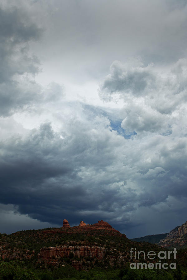 Storm In Sedona-Signed-#4458 Photograph by J L Woody Wooden