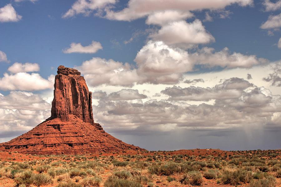 Storm in the Distance, Monument Valley Photograph by Bill Mollet