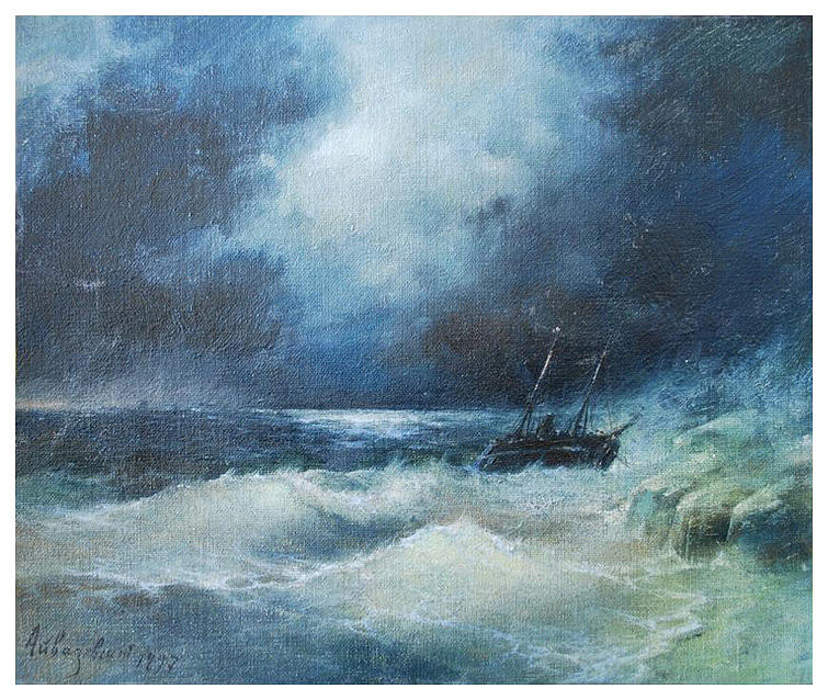 Storm in the sea Painting by ArtAivazovsky Gallery