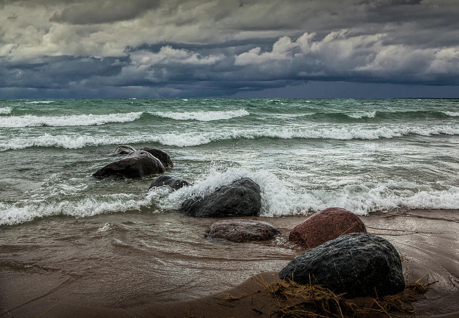 Lake Michigan Photograph - Storm on Sturgeon Bay by Randall Nyhof