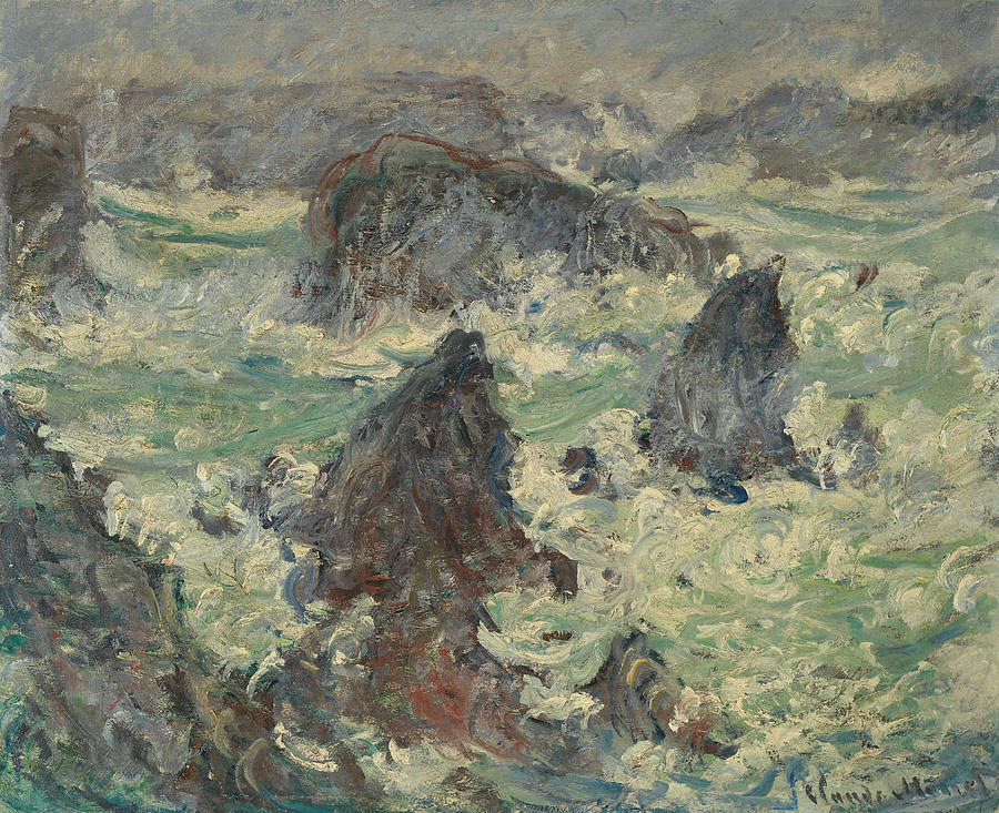 Storm on the sides of Belle-Ile Painting by Claude Monet