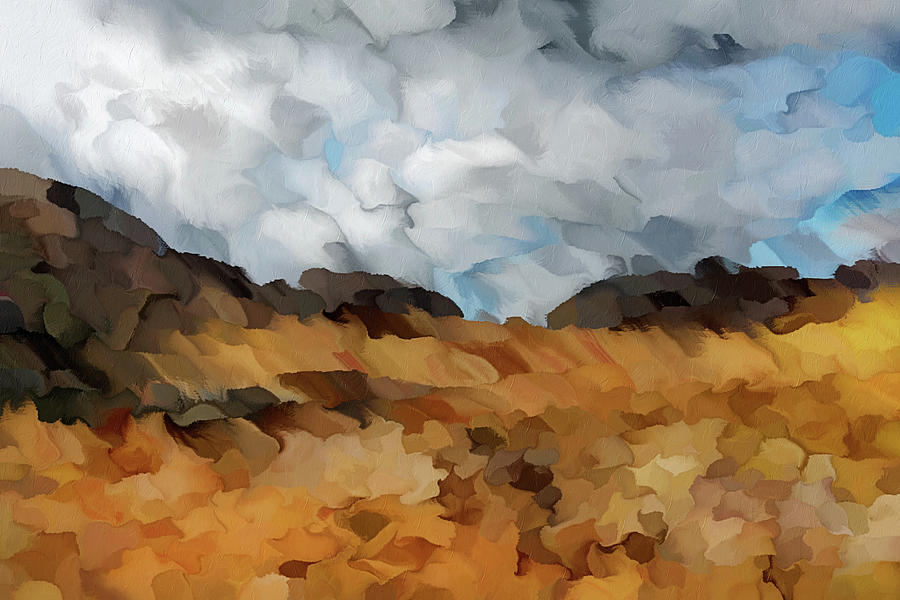Storm Over Autumn Abstract Realism Grunge Mixed Media by Georgiana Romanovna