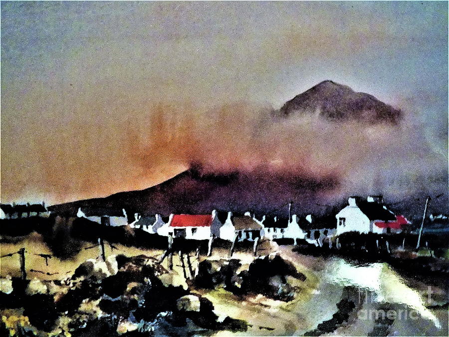 Storm over Dugort, Achill....163 Painting by Val Byrne