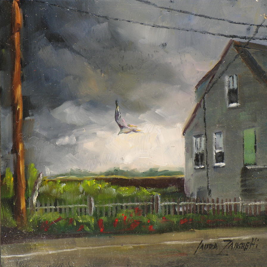 Storm Over Hull Jr Painting by Laura Lee Zanghetti