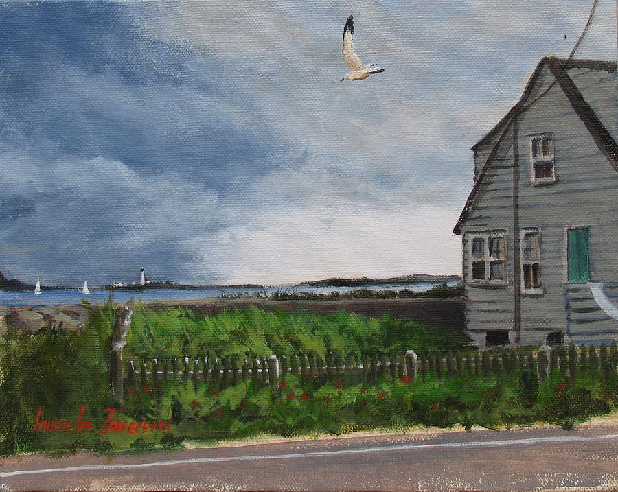 Landscape Painting - Storm Over Hull by Laura Lee Zanghetti