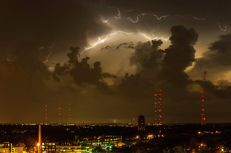 Storm over Milwaukee #1 Photograph by John Roach
