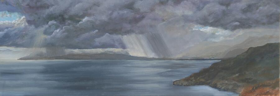 Storm over Rethymno, Crete Painting by David Capon