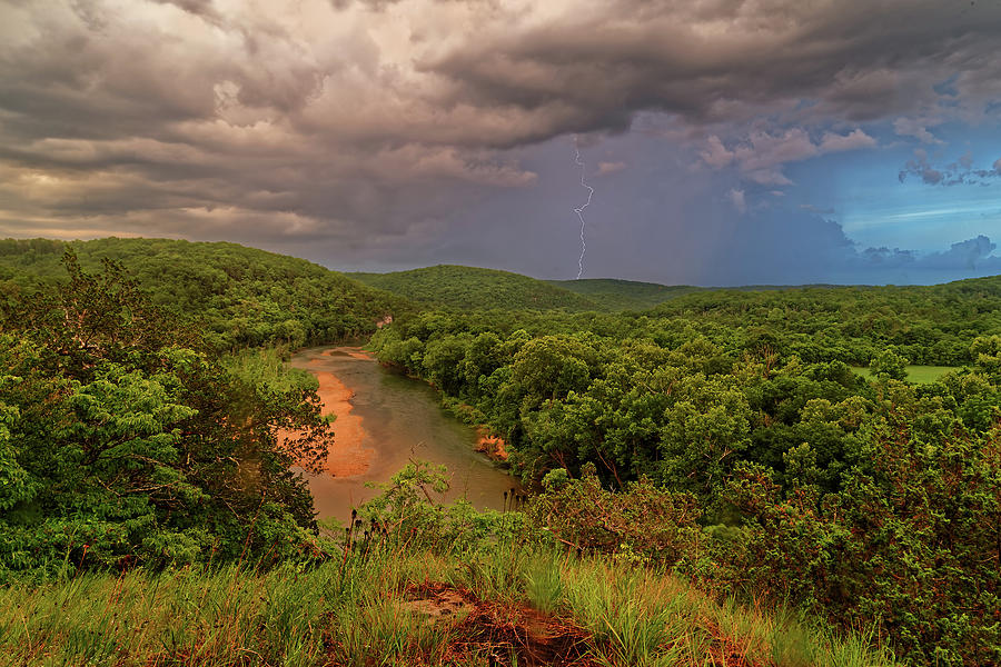 Storm over the Current River Photograph by Robert Charity