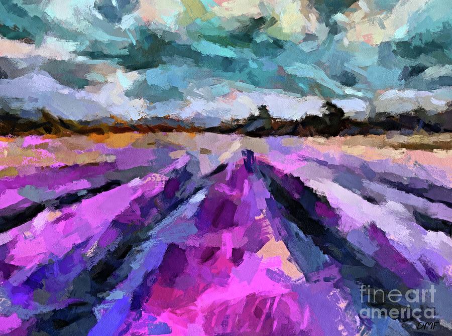 Storm Over The Lavender Fields Painting by Dragica Micki Fortuna