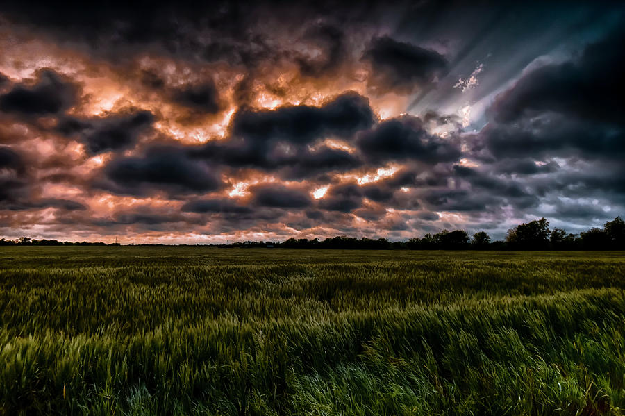 Storm Photograph - Storm Over The Wheat by Garett Gabriel Storm Photograph - Storm Over The Wheat by Garett Gabriel