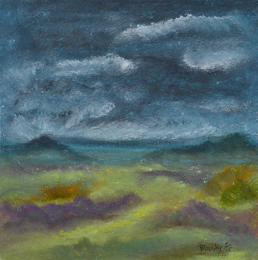 Storm Over Yonder Sea Pastel by Donna Blackhall
