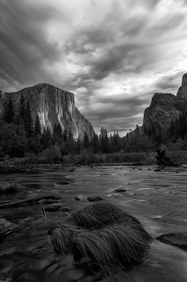 storm over Yosemite Valley BW Photograph by Jonathan Nguyen