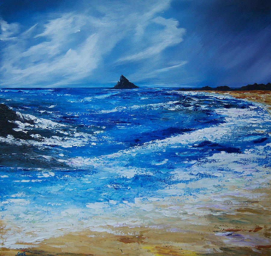 Storm to the East of the Skellig Painting by Conor Murphy