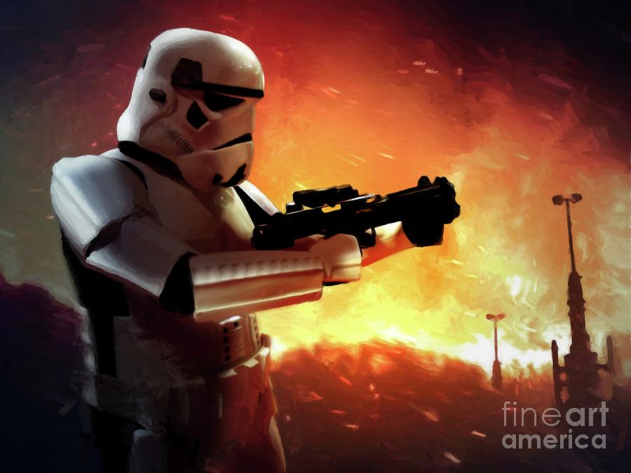 Storm Trooper Battle Painting