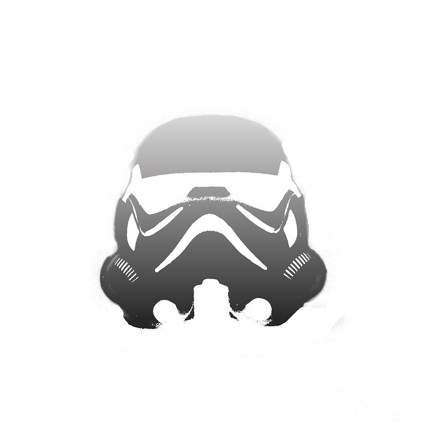 Star Wars Digital Art - Storm Trooper Head by Elliott Langford