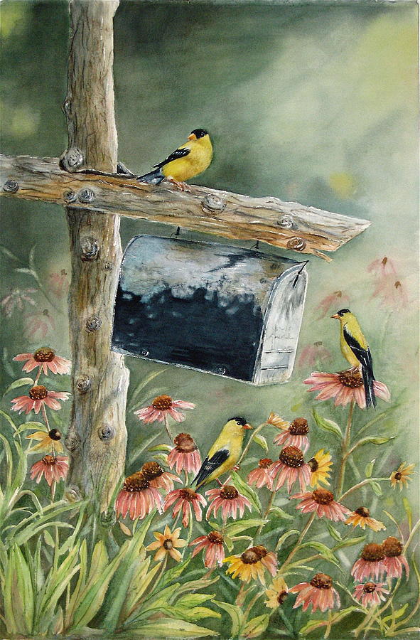 Goldfinch Painting - Stormbirds by Patricia Pushaw