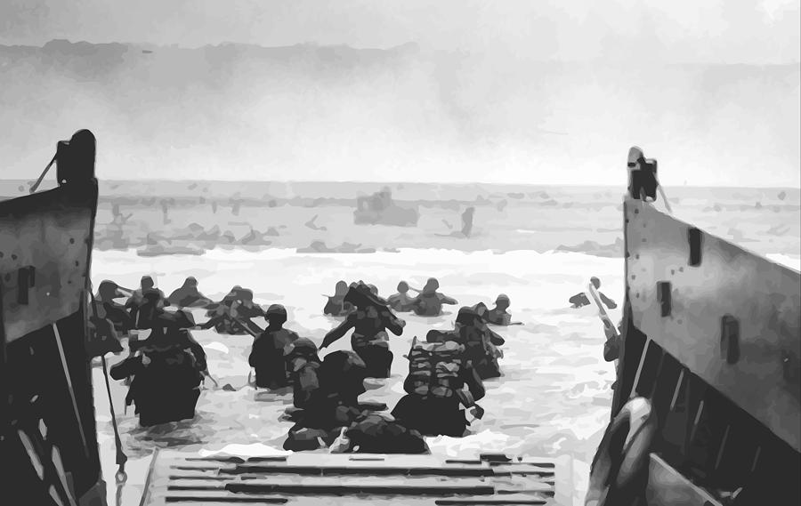 D Day Painting - Storming The Beach On D-Day by War Is Hell Store D Day Painting - Storming The Beach On D-Day by War Is Hell Store