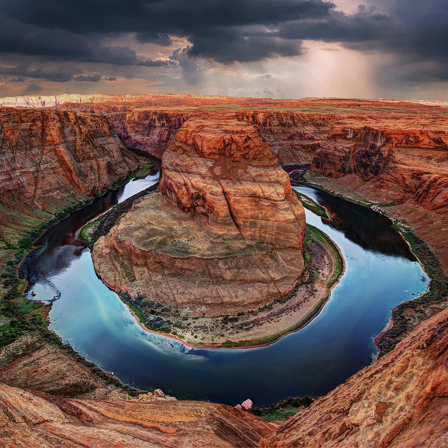 Grand Canyon National Park Photograph - Storms Over Horseshoe Bend - Page Arizona by Gregory Ballos