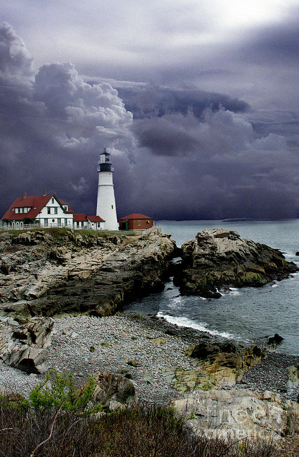 Storms Over The Head Photograph by Skip Willits