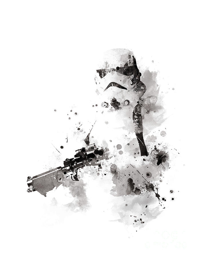 Star Wars Mixed Media - Stormtrooper by Monn Print