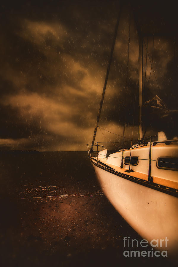 Stormy artistic portrait of a yacht Photograph by Jorgo Photography