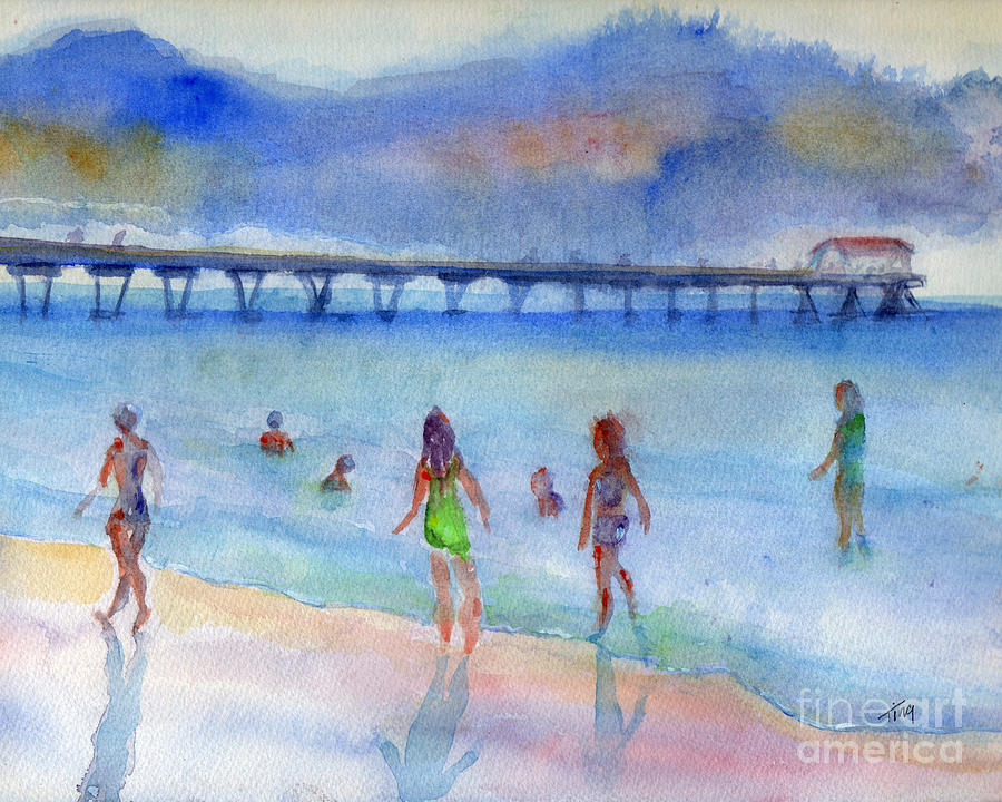 Stormy Beach Painting by Doris Blessington