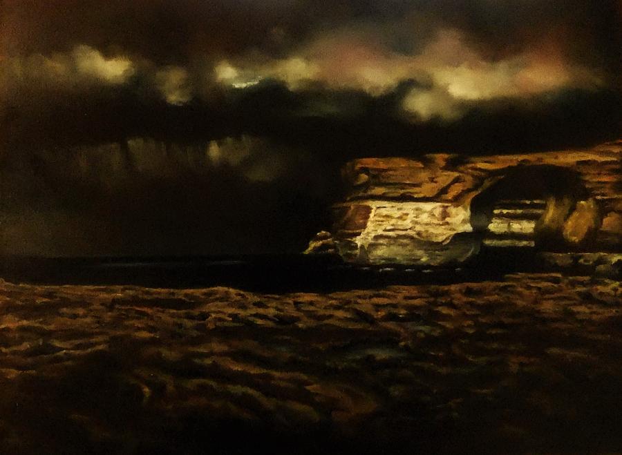 Seascape Painting - Stormy by Benny Brimmer