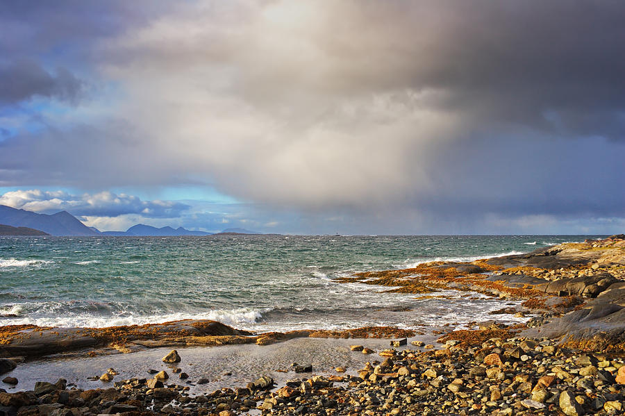 Stormy day at the coast near Borkenes in northern Norway Photograph by Ulrich Kunst And Bettina Scheidulin