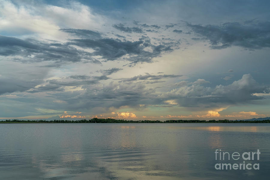 Stormy Evening Sky Over  Lake Photograph by Marek Uliasz