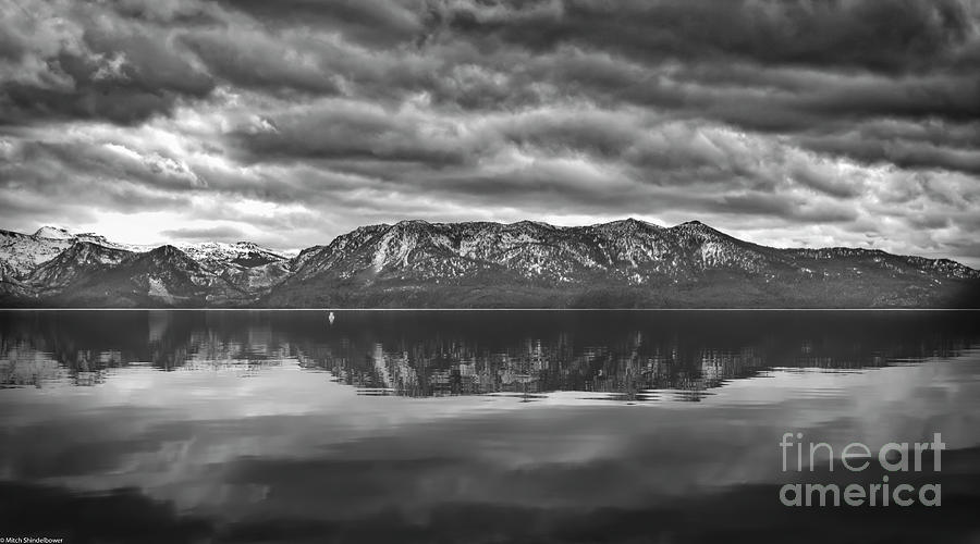  Stormy Lake Tahoe Black And White Photograph by Mitch Shindelbower