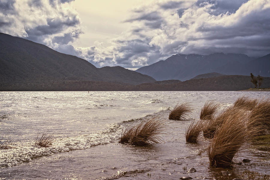 Stormy Lake Te Anau New Zealand Photograph by Joan Carroll