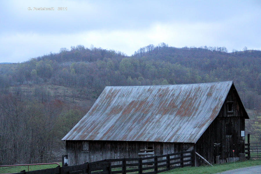 Barns Photograph - Stormy Morning View of Barn by Carolyn Postelwait Barns Photograph - Stormy Morning View of Barn by Carolyn Postelwait