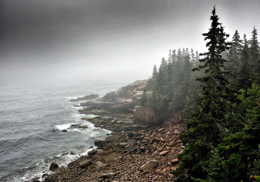 Stormy North Atlantic Coast - Acadia National Park - Maine Photograph by Brendan Reals