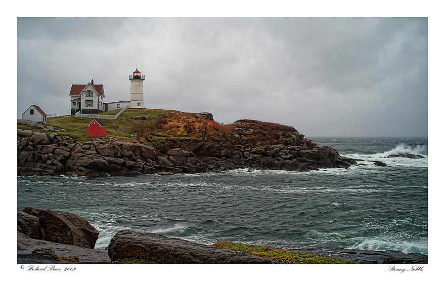 Stormy Nubble Photograph by Richard Bean