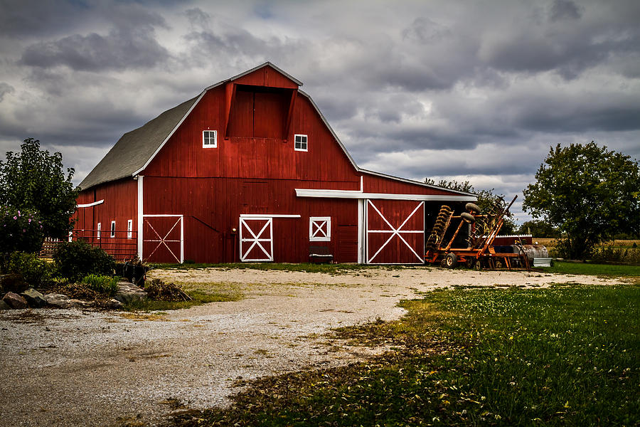 Stormy Red Barn Photograph by Ron Pate